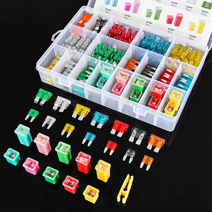Nilight 250PCS Blade Jcase Car Fuse Assortment Kit 5A 7.5A 10A 15A 20A 25A 30A Standard Mini Fuses 20A 30A 40A 50A 60A Low Tall STD Profile Box Replacement Fuses for Car Truck Camper