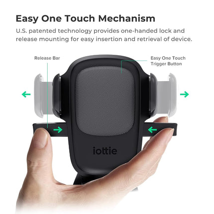 iOttie Car Phone Holder Mount Easy One Touch 5 Dashboard & Windshield Universal Desk Stand for -iPhone, Samsung, Moto, Huawei, Nokia, LG, Smartphones