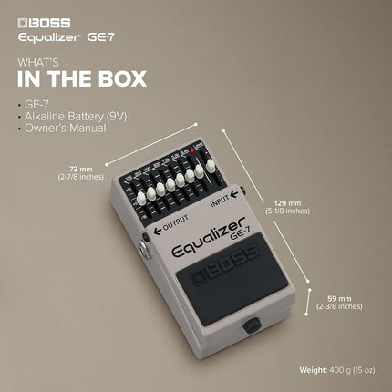 BOSS GE-7 Equalizer | Compact Graphic Equalizer Pedal | Tailored for Guitarists | 7 Bands of EQ Sliders | Guitar-Optimized Frequencies