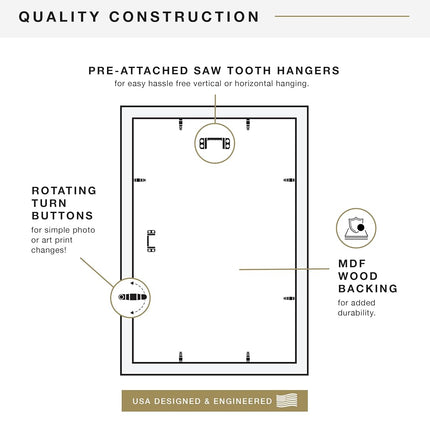 MCS Studio Gallery 12x18 Picture Frame White Woodgrain, Rectangle Photo Frame for Photos, Posters & Art Prints (1-Pack)