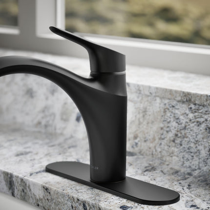 Kohler 30471-BL Rival Single Handle Swing Spout Kitchen Faucet Spray, Pull-Out Side Sprayer, Matte Black