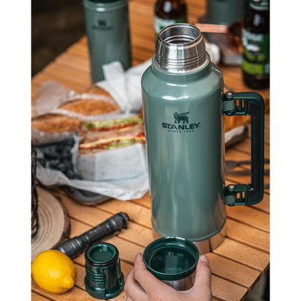 Stanley Classic Legendary Vacuum Bottle 2.0 qt | Wide Mouth with Leakproof Cup Lid | Keep Drinks Hot or Cold | Packable for Travel | Insulated Stainless Steel Thermal Bottle | BPA-Free | Black 2.0
