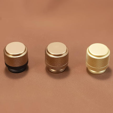 BUKOBYHE 10 Pack Brushed Brass Kitchen Cabinet Knobs & Pulls - Gold Knurled Drawer Knobs
