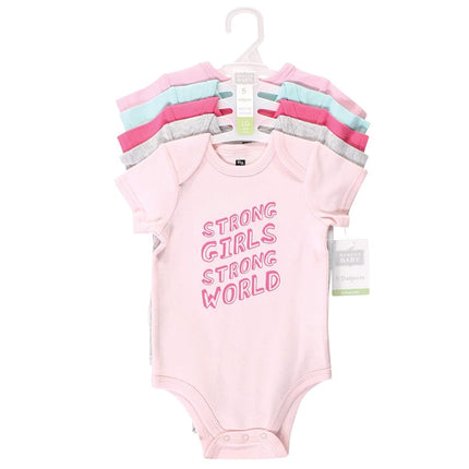 Hudson Baby Baby Cotton Bodysuits, Good Vibes, 9-12 Months