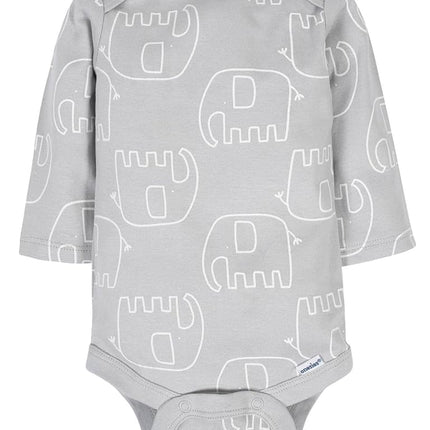 Gerber Unisex Baby 6 Pack Long-Sleeve Onesies Bodysuit, Animals Green, 12 Months