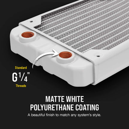 Corsair Hydro X Series, XR5 240 mm Water Cooling Radiator (Dual 120 mm Fan Mounts, Easy Installation, Premium Copper Construction, High-Quality Polyurethane Coating, Integrated Fan Screw Guides) Black,CX-9030002-WW