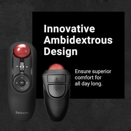 Elecom Relacon Handheld Trackball Mouse, Thumb Control, 2.4GHz Wireless, Ergonomic Design, 10-Button Function, Windows11, MacOS (M-RT1DRBK)