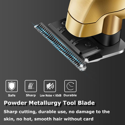 KEMEI 2293 Cordless T-Blade Hair and Beard Trimmer for Men, Gold