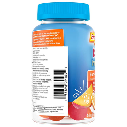 Emergen-C Kidz Immune+ Immune Support Dietary Supplements, Flavored Gummies with Vitamin C, B Vitamins and Vitamin D for Immune Support, Fun-Tastic Fruit Flavored Gummies - 44 Count