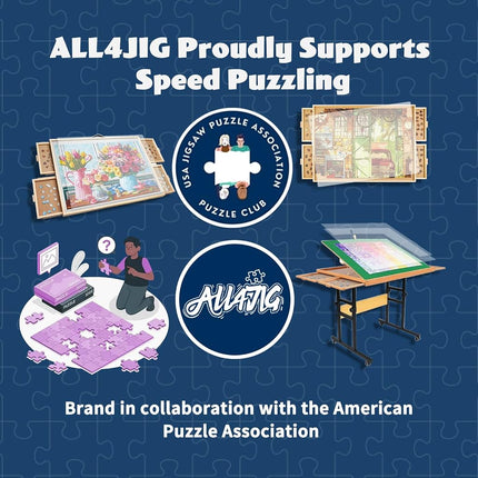ALL4JIG 20.87"*28.15" Large Puzzle Binder – Space-Saving Storage Folder for 500–1000 Piece Puzzle Collection, Holds 20 Puzzles, HD Film Pockets, Birthday Mom & Grandma