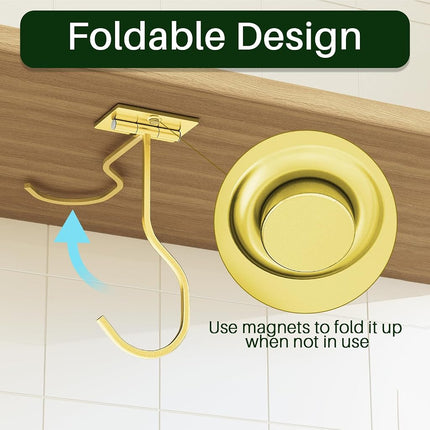 Adhesive Banana Hook Under Cabinet, Under Counter Banana Hanger, Gold