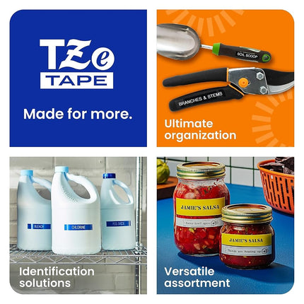 Brother Tape, Retail Packaging, 3/4 Inch, Blue on White (TZe243) - Retail Packaging