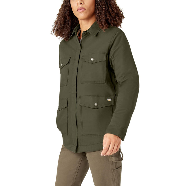 Manteau de travail Dickies Plus pour femme, doublé polaire, vert, 2X