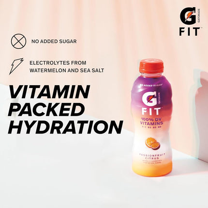 Gatorade G Fit Electrolyte Beverage, Healthy Real Hydration, Tropical Mango, 16.9.oz Bottles (12 Pack)