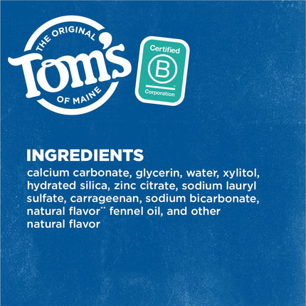 Tom's of Maine Natural Fluoride-Free Antiplaque & Whitening Toothpaste, Fennel 5.50 oz ( Pack of 2)