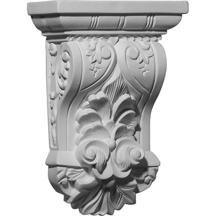 Ekena COR07X03X10NA 7 1/4" W x 3" D x 10 1/8" H Nadia Leaf Corbel, Primed