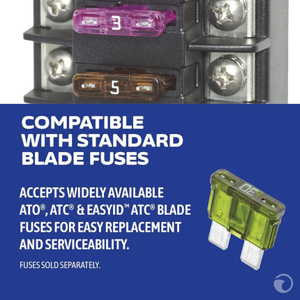 Blue Sea Systems 5035 ST Blade Fuse Block 6 Circuit Independent with Cover