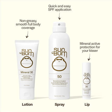 Sun Bum Mineral SPF 50 Sunscreen Body Lotion| Broad Spectrum Moisturizing Facial Sunblock with Vitamin E | Vegan and Hawaii 104 Act Compliant (Octinoxate & Oxybenzone Free) | Travel Friendly 3 oz