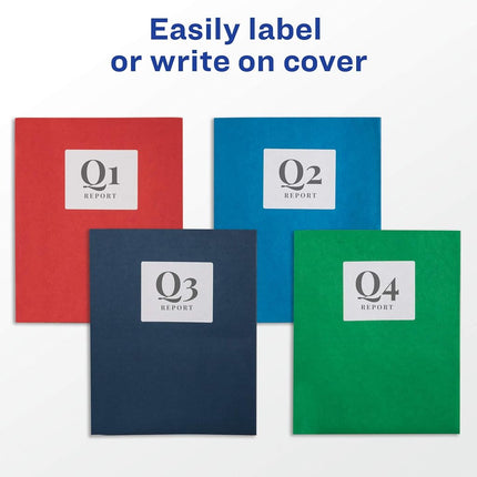 Avery Two Pocket Folders, Holds up to 40 Sheets, Business Card Slot, 25 Green Folders (47987)