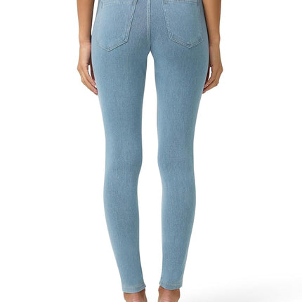 No Nonsense Women's Classic Leggings with Real Back Pockets, Elastic, High Waisted-Stretchy & Trendy Jeans Hosiery, Light Denim, 2X