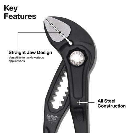 Klein Tools D5052BSKIT Straight Jaw Quick Adjustment Pump Pliers Set, 7-Inch and 25-Inch Adjustable Pliers Set, Heavy Duty Hand Tool with Serrated Teeth