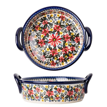 Bicuzat Red Daisy Flower Vintage Style Ceramic Bak