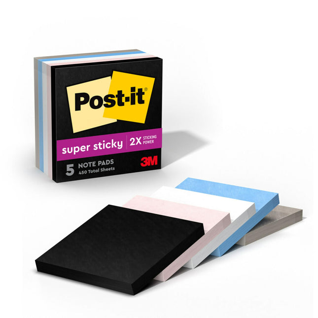 Post-it Super Sticky Notes, 5 Note Pads, 3x3 in., 