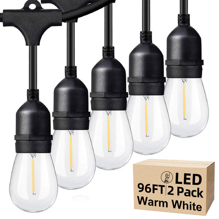 48ft 2 Packs LED Outdoor String Lights with Waterp