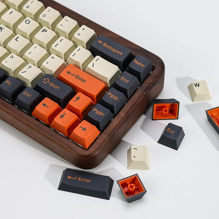 KBDiy Carbon PBT Double Shot Orange Keycap Set,174 Keys Retro Custom Key Cap Keycaps 60 Percent Cherry Profile Keycaps for 61/64/68/84/87/100/104/108 Mechanical Keyboard