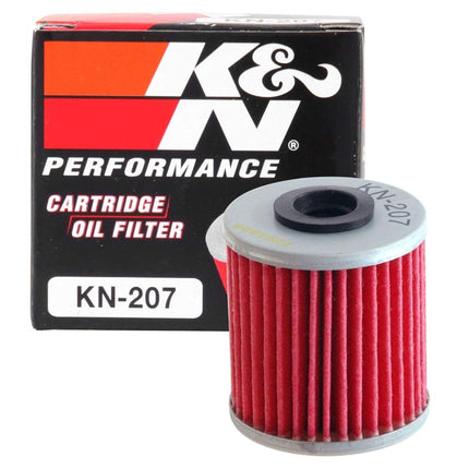 K&N Powersports Oil Filter - Cartridge 38x44mm compatible with Beta, Kawasaki, Suzuki, LML (KN-207), Black