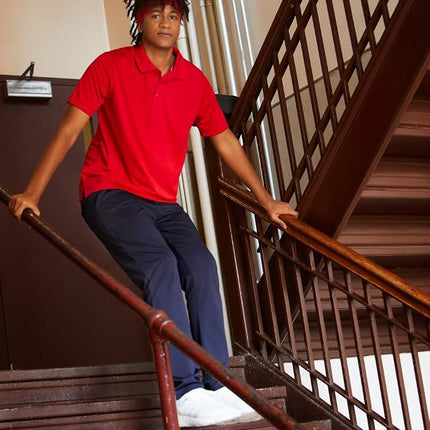 French Toast Unisex Adult Moisture Wicking Sport Polo, Red, XXL