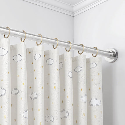 VEVOR Shower Curtain Rod, 28-76 Inches, 1 Inch Diameter Adjustable Spring Tension Stainless Steel Telescoping Rod with Holders, No Drilling Non-Slip for Bathroom, Closet, Window, Room Divider, Silver