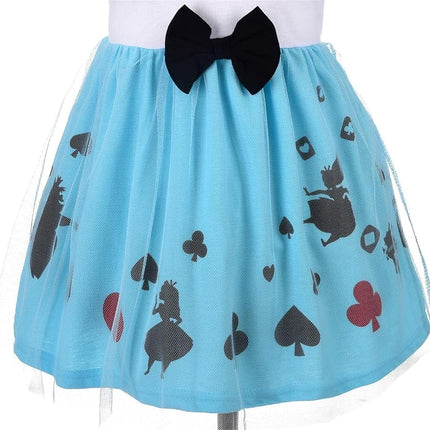 Dressy Daisy Wonderland Princess Tulle Dress for Toddler Girls Halloween Fancy Party Costume Summer Outfits with Hair Hoop Size 3 Blue 100