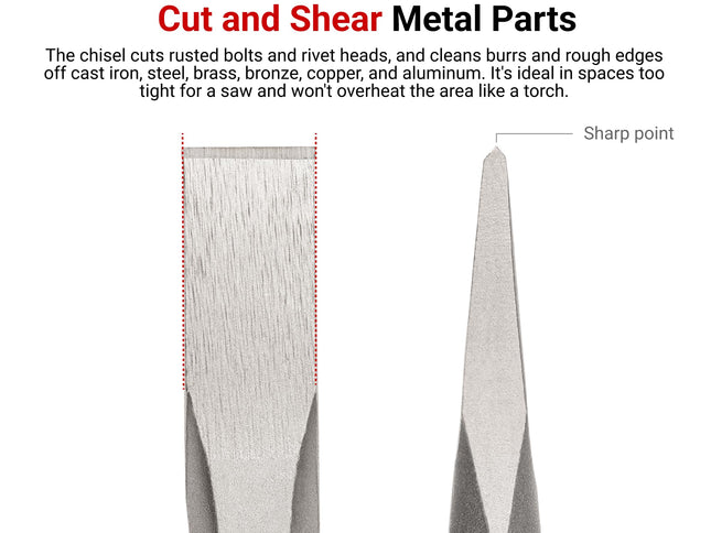 TEKTON 7/8 Inch Cold Chisel | 66008 | Made in USA