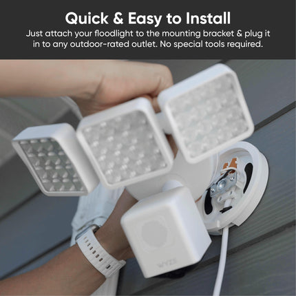 Montaje enchufable Wyze Floodlight Cam para cámaras Wyze Floodlight v1/v2/Pro, caja eléctrica con cable de alimentación exterior resistente a la intemperie de 6 m, fácil instalación (blanco)