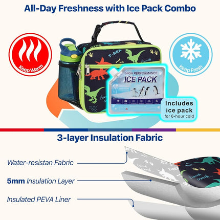 Bagseri Kids Lunch Bag with Ice Pack - Insulated Kids Lunch Box for School