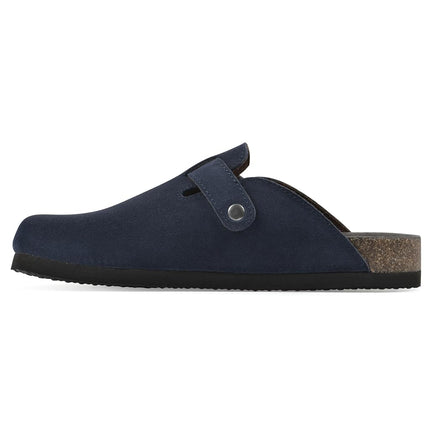 WHITE MOUNTAIN Women's Bari Comfort-Molded Clogs, Navy/Suede, 9
