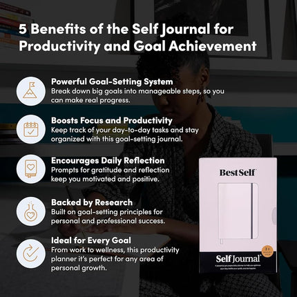 BestSelf Self Journal 13-Week Productivity Journal with Prompts, Undated Planner and Guided Journal for Women and Men (Forest Green, 1 Pack)