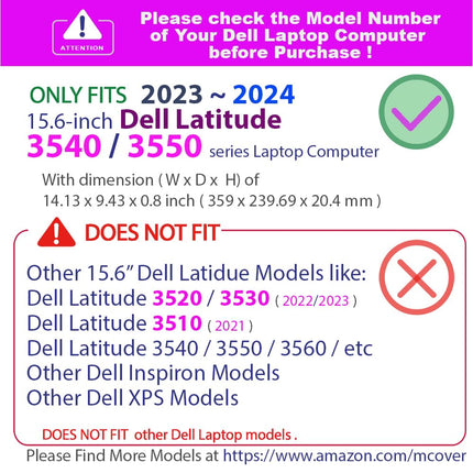 mCover Case Compatible ONLY with 2023-2024 15.6" Dell Latitude 3540/3550 Series Laptop Computer (NOT Fitting Any Other Dell Models) - Blue