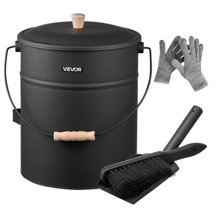 VEVOR Ash Bucket, 4 PCS with Lid, Shovel, Broom an
