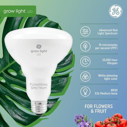 GE Lighting 93101231 Ampoule horticole LED BR30 9 W pour plantes, spectre reproductif rouge