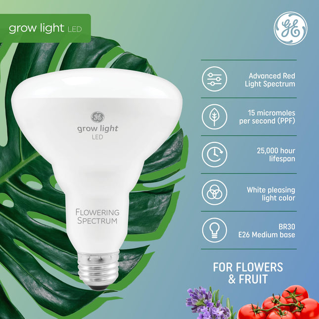 Ampoule LED de croissance, projecteur BR30, lampes de croissance LED d'intérieur pour plantes, fleurs et fruits avec spectre lumineux avancé, 9 watts (paquet de 2)