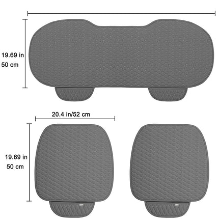 West Llama Pu Leather Car Seat Bottom Covers Protectors Include 1 Pair Front Driver Seat Pad Mat and 1 Rear Bench Cover Universal Fit 90% Vehicles,Gray