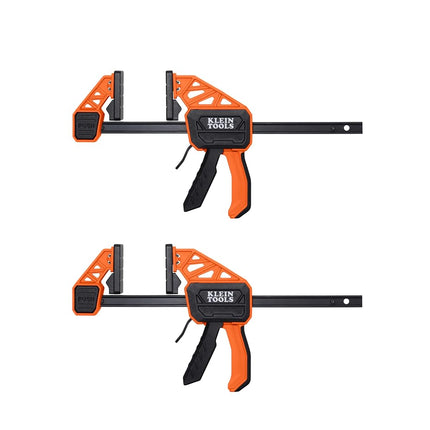 Klein Tools 47550 Bar Clamp, Speed-Klamp 6-Inch, Clamp/Spreader 2-Pack, 150-Pound Clamping Force, One-Handed-Operation for Woodworking and Metal Projects