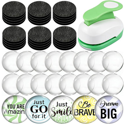 65pcs 1.2 Inch DIY Fridge Glass Magnets Craft Set 