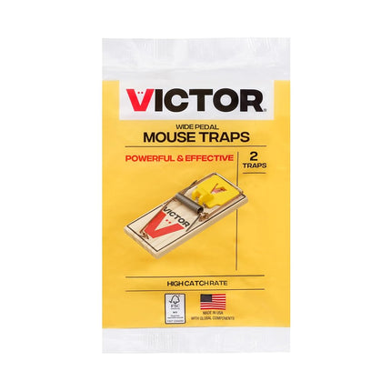 Victor M035 V Mouse Traps, Yellow, 2 Traps