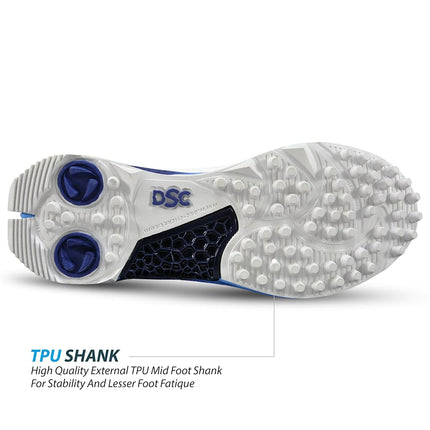 DSC Jaffa 22 Cricket Shoes | White/Navy | for Men and Boys | 7 UK, 8 US