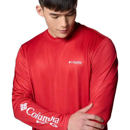 Columbia Men's Terminal Tackle PFG Statetriot Long Sleeve, Red Spark/Clean Line Pride FL Dorado, Small