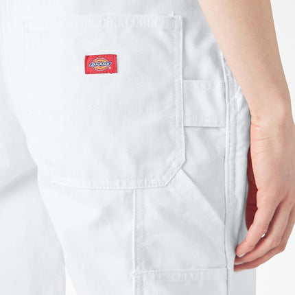 Dickies Women's Denim Bib Overall, White, Small