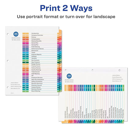 Avery Ready Index Table of Contents Dividers, 31-Tab Set, Case Pack of 12 (11129)